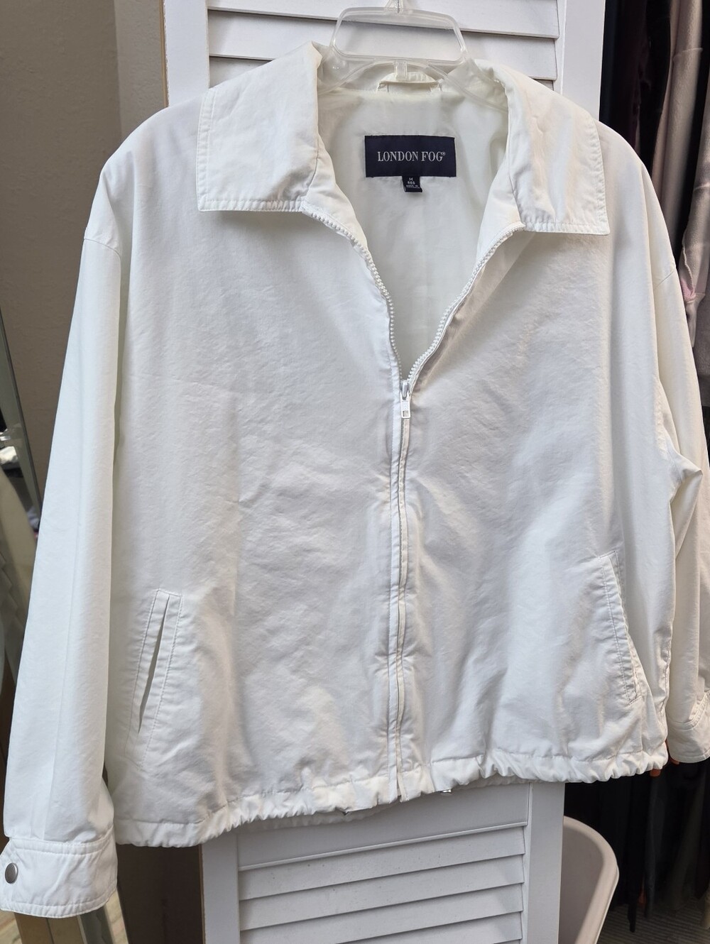 Ladies White London Fog Zip Up